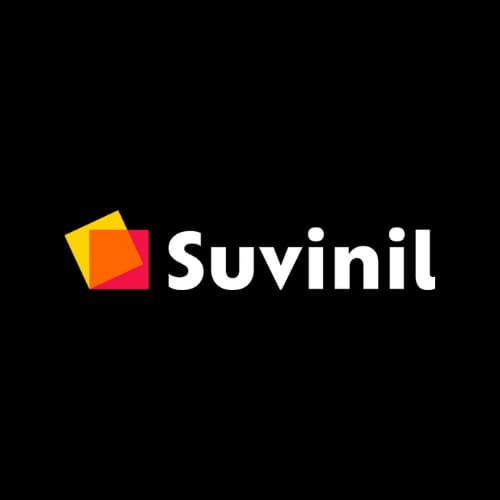 Logo suvinil Logo da suvinil com 2 quadrados coloridos ao lado da palavra suvinil